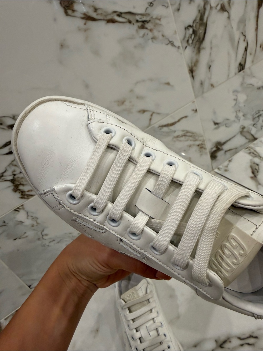 Golden Goode White Leather Pure-Star Accent Sneakers - Picture 8 of 10
